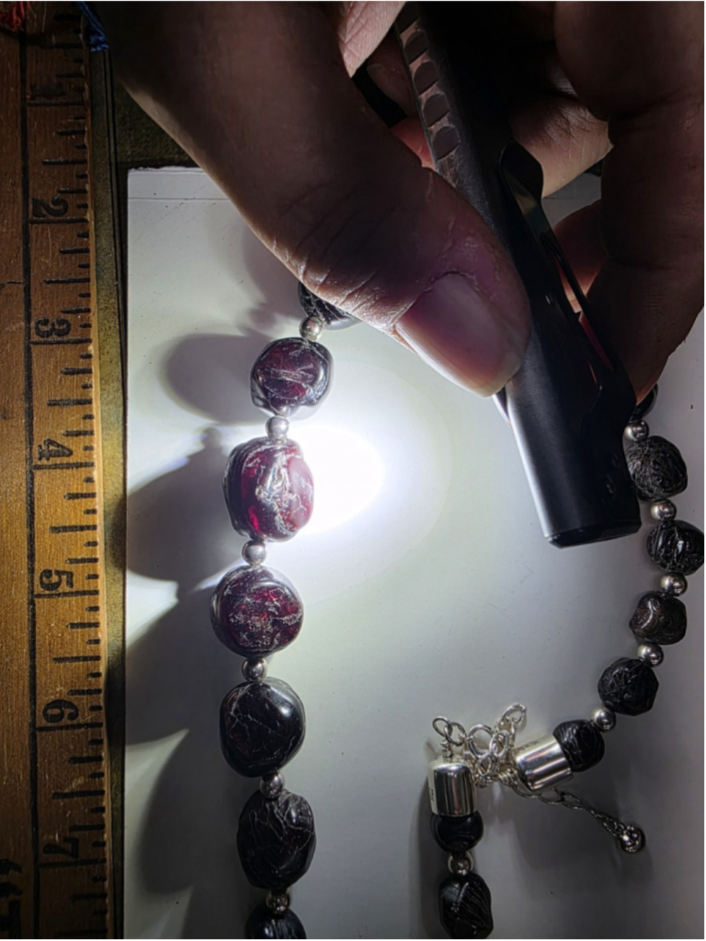 Jay King Mine Finds DTR Sterling Rough Garnet Nugget Ball Bead Necklace 20” 69 - Picture 4 of 5